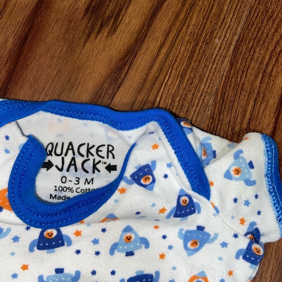 0-3m blue & white short sleeve tee - Picture 2 of 2